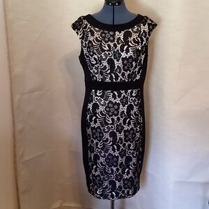 Classic Black & Cream Sheath Dress - Women